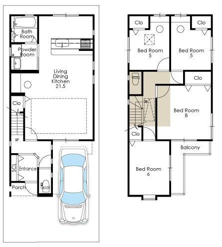 Floor plan. (No. 8 locations), Price 34,800,000 yen, 4LDK, Land area 85 sq m , Building area 100.23 sq m