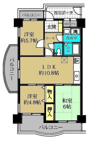 Floor plan. 3LDK, Price 14.9 million yen, It overrides the current situation than the occupied area 61.11 sq m drawings.