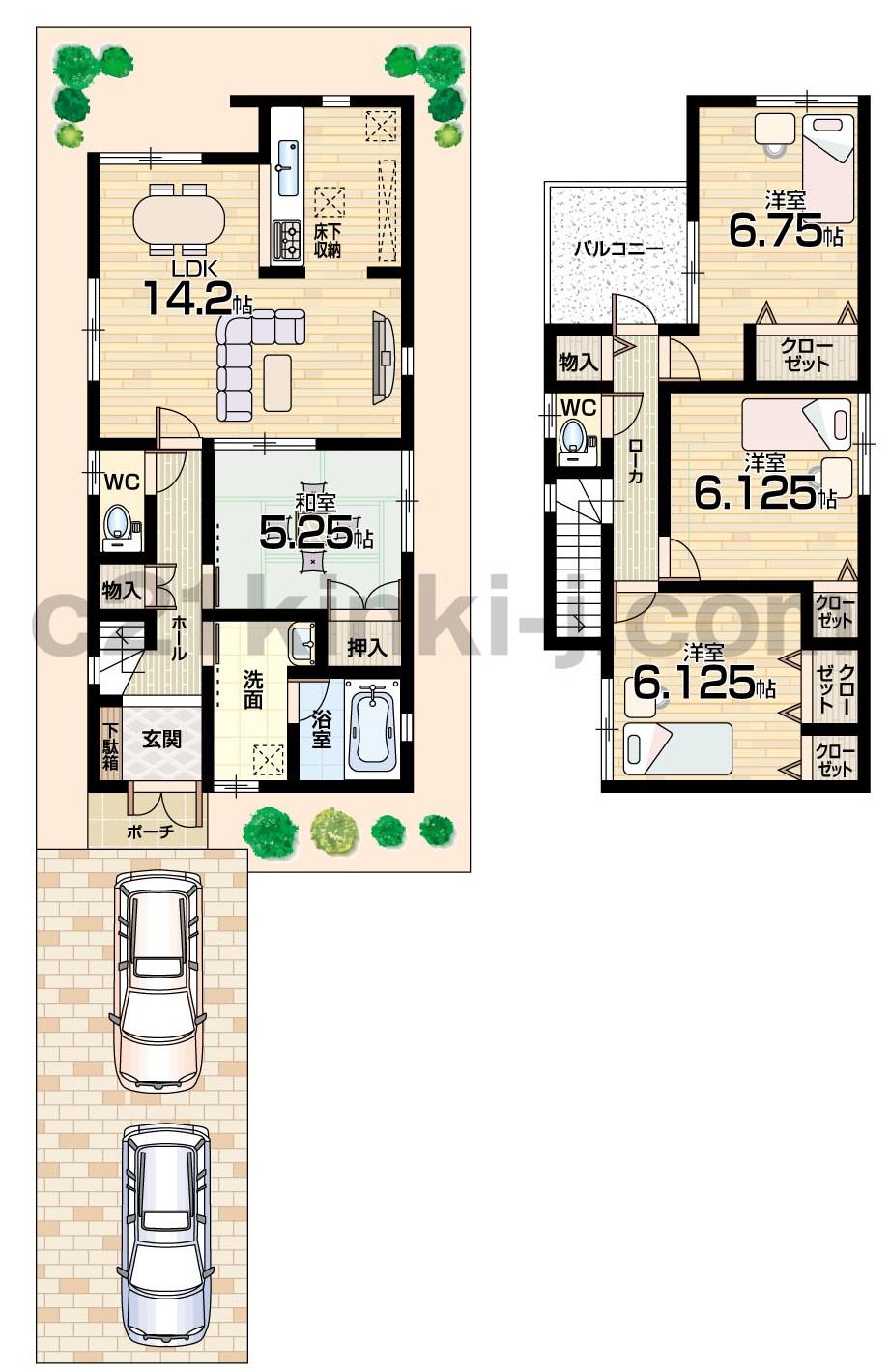 Floor plan. (No. 2 locations), Price 31,800,000 yen, 4LDK, Land area 98.63 sq m , Building area 93.14 sq m