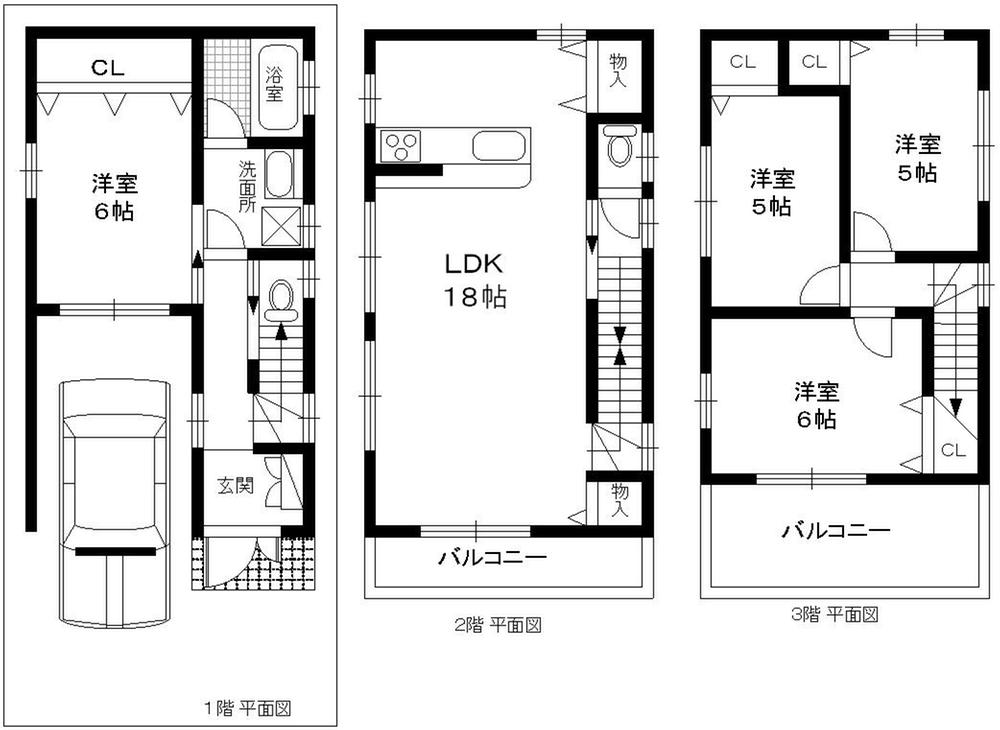 Floor plan. 27,800,000 yen, 4LDK, Land area 64.52 sq m , Building area 95.54 sq m plan example It can be changed