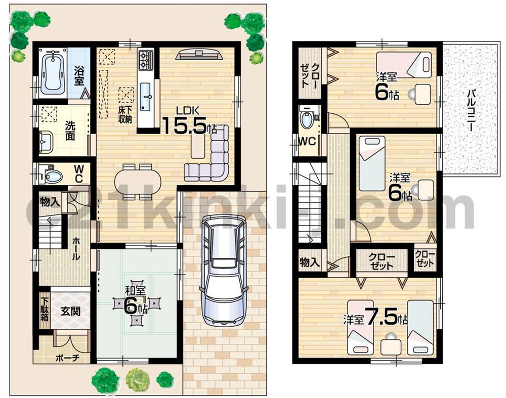 Floor plan. 28,300,000 yen, 4LDK, Land area 88.46 sq m , Building area 95.58 sq m floor plan 4LDK! All rooms 6 quires more!