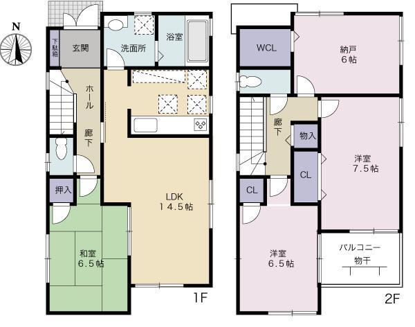 Floor plan. 32,800,000 yen, 4LDK, Land area 106.49 sq m , Building area 95.58 sq m