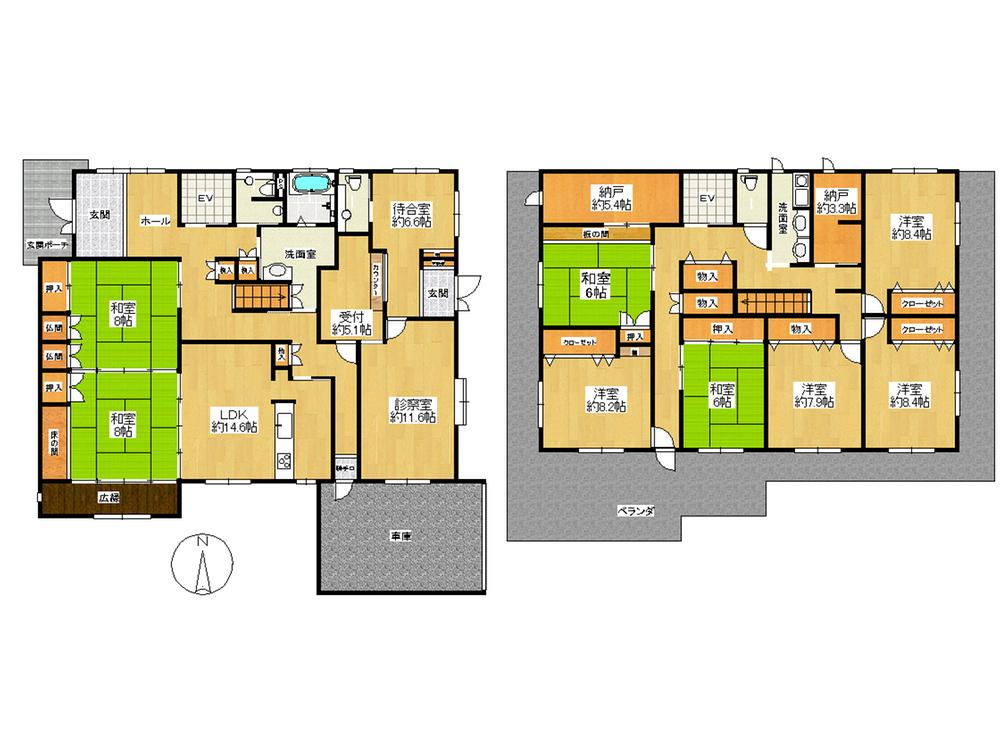 Floor plan. 129 million yen, 8LDK + S (storeroom), Land area 746.71 sq m , Building area 315.17 sq m