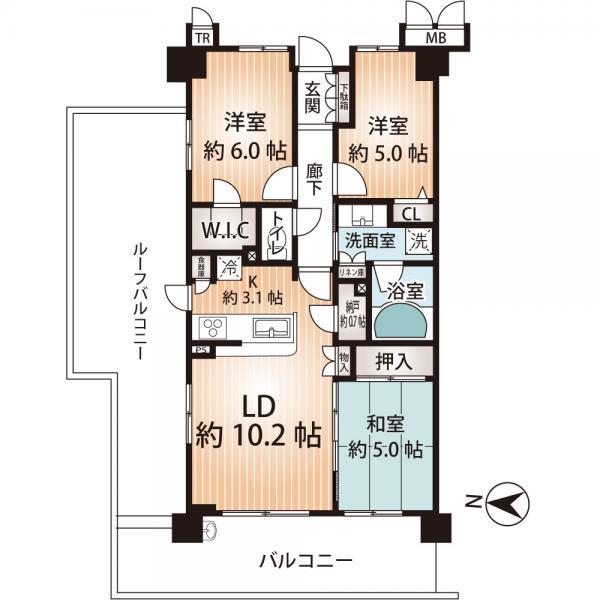 Floor plan. 3LDK+S, Price 24,900,000 yen, Occupied area 67.48 sq m , Balcony area 11.31 sq m