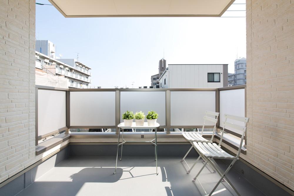 Balcony. Is try to put a table set to a wide balcony that leads to the second floor living how. Peace of mind even on rainy days because there is eaves (No. 9 land model house)