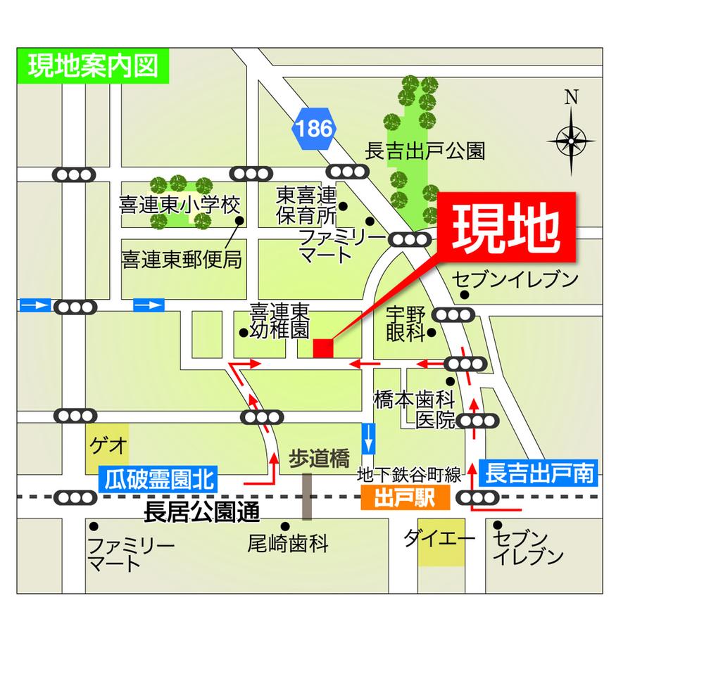 Local guide map. Please enter the Hirano Kirehigashi 5 chome No. 40 in the car navigation system.