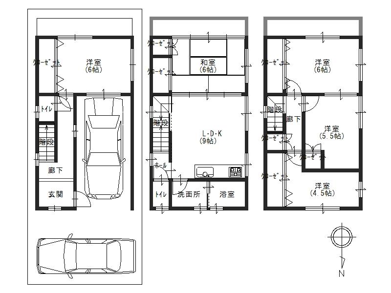 Floor plan. 27,700,000 yen, 5LDK, Land area 77.44 sq m , Building area 97.17 sq m