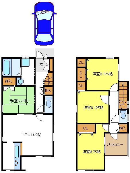 Floor plan. (No. 2 locations), Price 31,800,000 yen, 4LDK, Land area 98.63 sq m , Building area 93.14 sq m