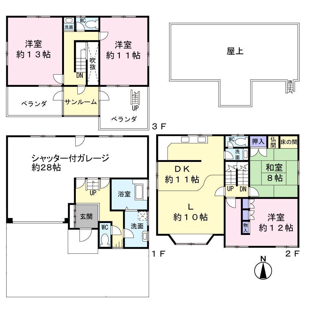 Floor plan. 26.5 million yen, 4LDK, Land area 150.71 sq m , Building area 221.45 sq m