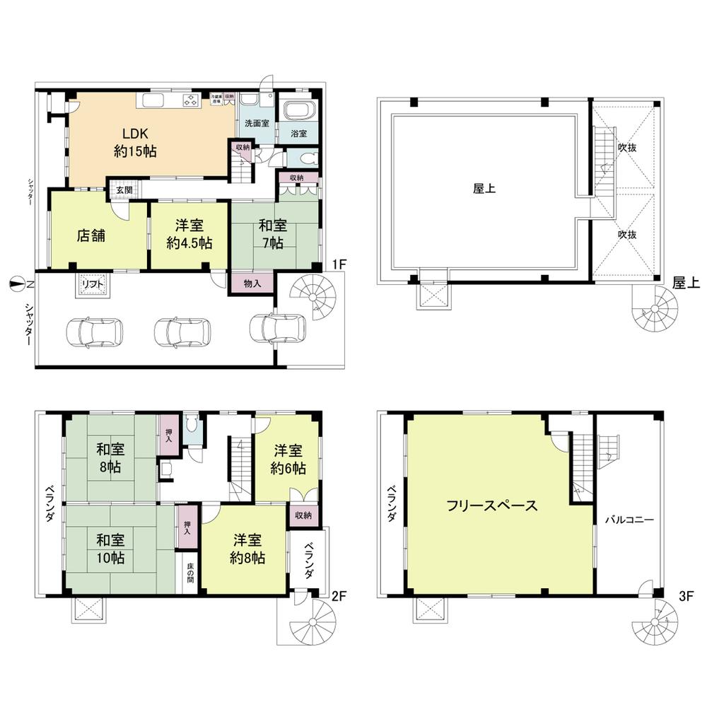 Floor plan. 45 million yen, 6LDK, Land area 141.7 sq m , Building area 262.44 sq m site (February 2013) Shooting