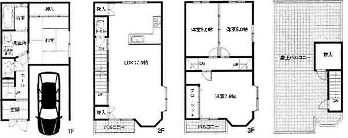Floor plan. 26,900,000 yen, 4LDK, Land area 67.7 sq m , Building area 100.53 sq m spacious There rooftop balcony! 