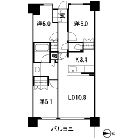 Floor: 3LDK, occupied area: 65.46 sq m, Price: 23.8 million yen
