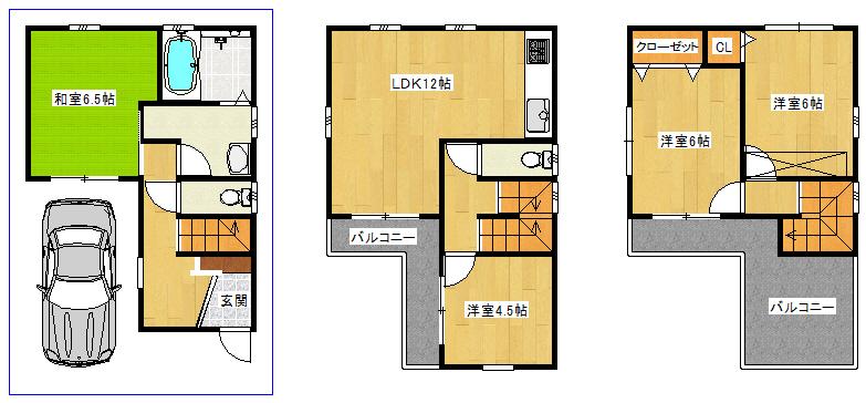 Floor plan. 23.5 million yen, 4LDK, Land area 57.63 sq m , Building area 90.07 sq m