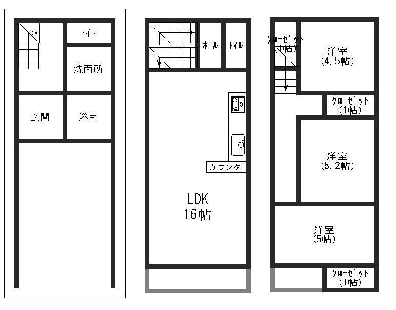 Floor plan. 19,800,000 yen, 3LDK, Land area 47 sq m , Building area 90 sq m