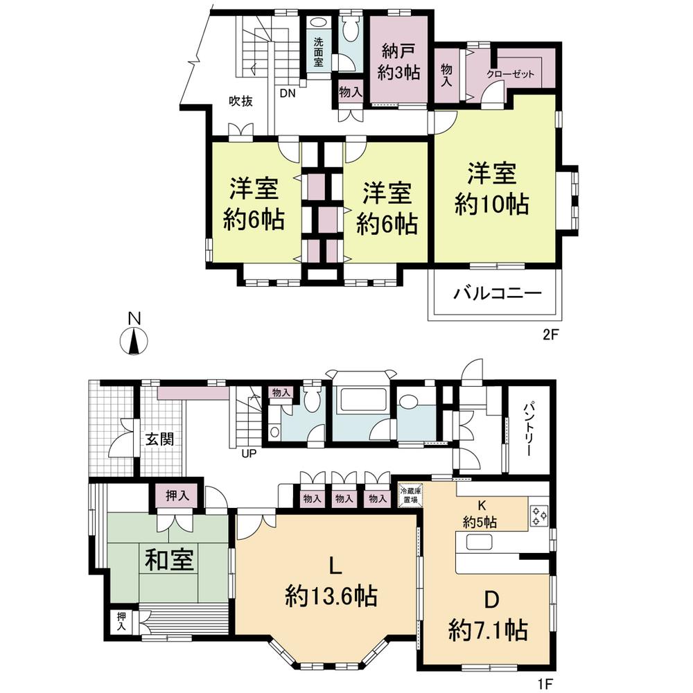 Floor plan. 44,800,000 yen, 4LDK + S (storeroom), Land area 238.51 sq m , Building area 162.16 sq m