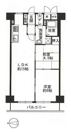 Floor plan. 2LDK, Price 9.8 million yen, Footprint 51.3 sq m , Balcony area 6.48 sq m 2LDK. Already the room renovation.