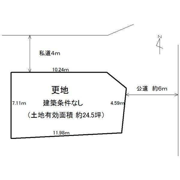Compartment figure. Land price 18,800,000 yen, Land area 81.04 sq m northeast corner lot