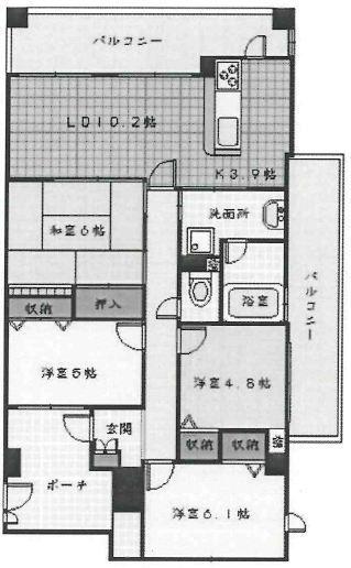 Floor plan. 4LDK, Price 23.8 million yen, Occupied area 81.57 sq m , Balcony area 22.23 sq m