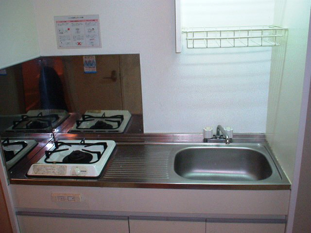 Kitchen. With bite gas stove