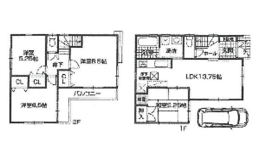 Floor plan. 24,800,000 yen, 4LDK, Land area 86.14 sq m , Building area 82.33 sq m