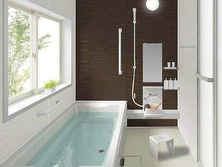 Bathroom. Example of construction Bathroom to heal fatigue of the day Bathroom heater dryer is standard equipment