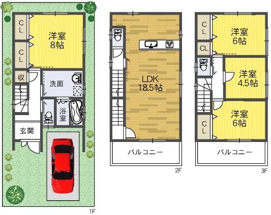 Floor plan. 33,800,000 yen, 4LDK, Land area 68.13 sq m , Building area 113.83 sq m