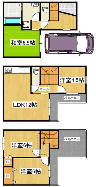 Floor plan. 23.6 million yen, 4LDK, Land area 57.63 sq m , Building area 90.07 sq m