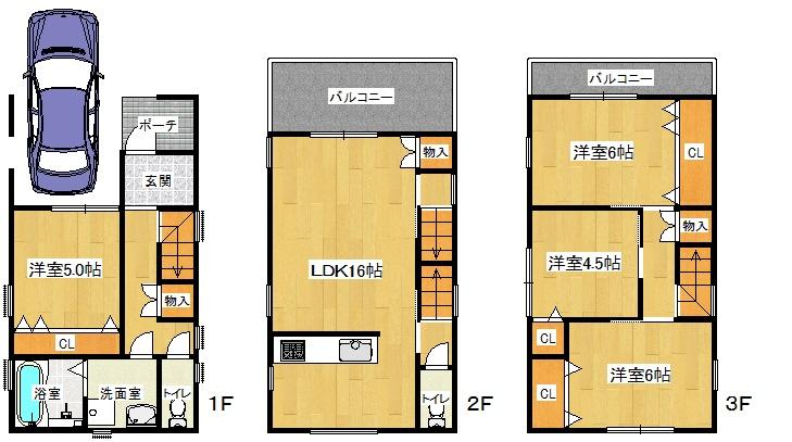 Floor plan. 34,300,000 yen, 4LDK, Land area 59.62 sq m , Building area 95.58 sq m