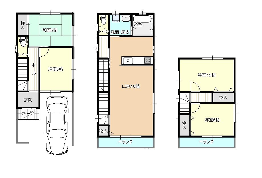 Floor plan. 32,800,000 yen, 4LDK, Land area 85.54 sq m , Building area 99.54 sq m