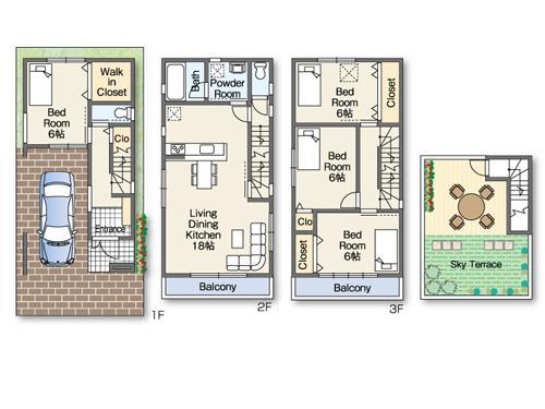 Floor plan. THE SKY  Shojihigashi No. 2 place Floor plan