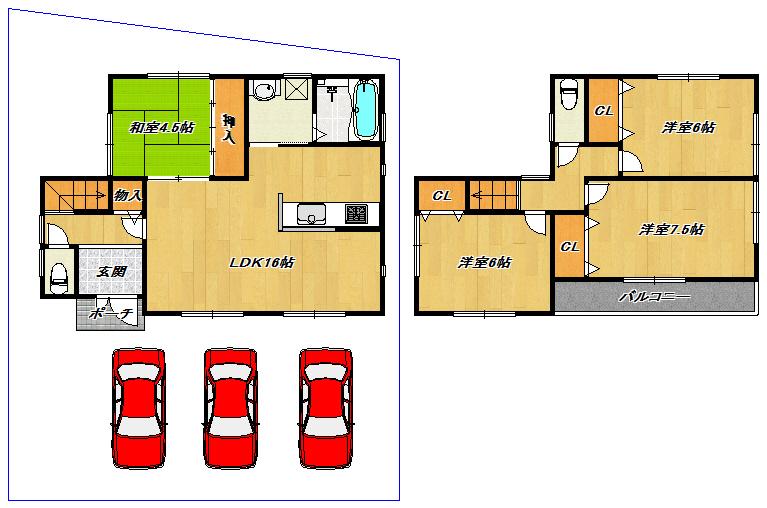 Floor plan. 24,800,000 yen, 4LDK, Land area 106.4 sq m , Is possible construction to the building area 120 sq m building 120 sq m!