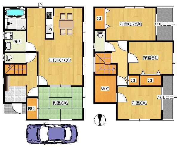Floor plan. 30,800,000 yen, 4LDK, Land area 101.19 sq m , Building area 103.92 sq m