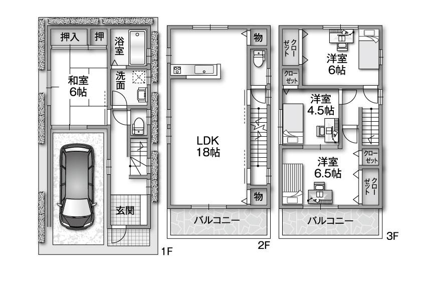 Floor plan. 25,800,000 yen, 4LDK, Land area 52.33 sq m , Building area 113 sq m floor plan