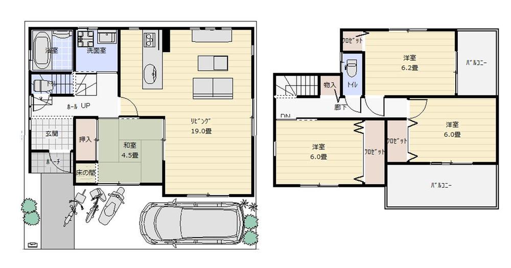Floor plan. Price 27,800,000 yen, 4LDK, Land area 86.13 sq m , Building area 99.22 sq m