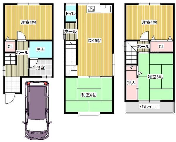 Floor plan. 15.8 million yen, 4DK, Land area 46.15 sq m , Building area 79.87 sq m