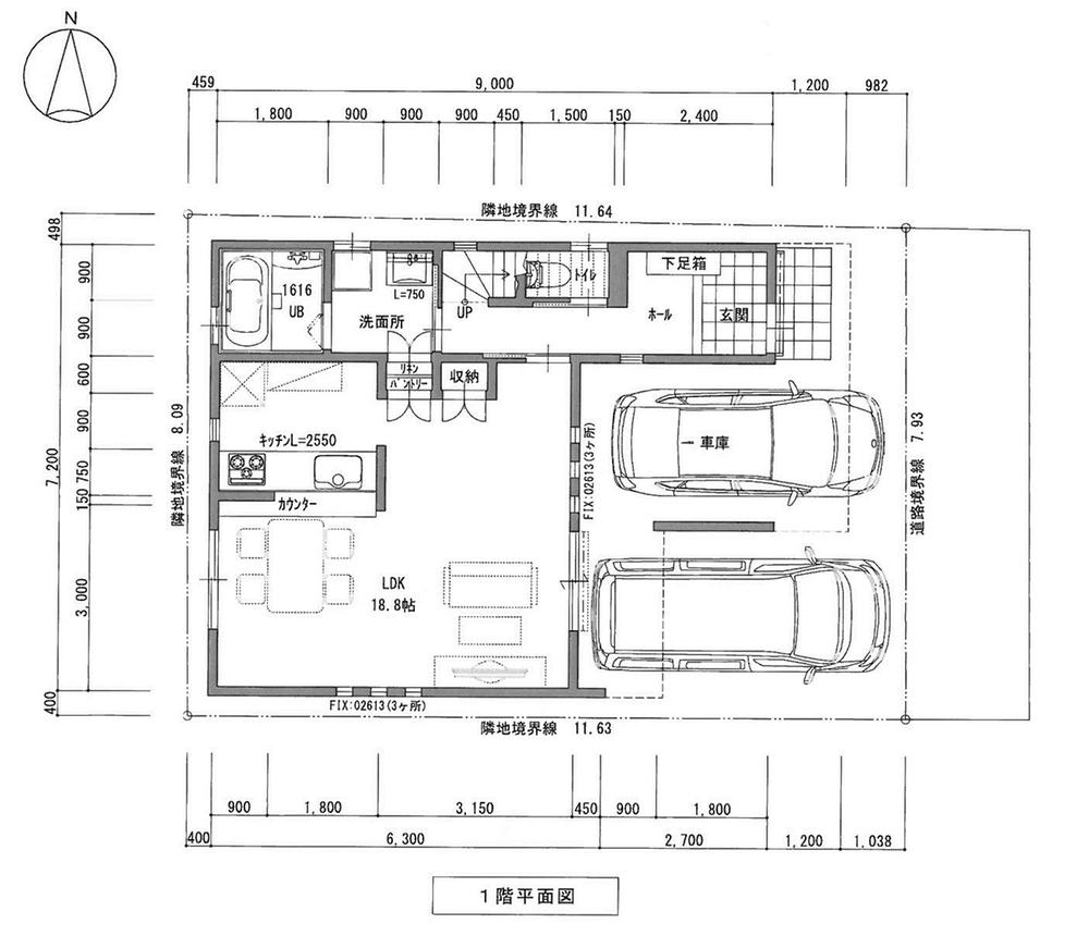 Floor plan. 33,800,000 yen, 4LDK, Land area 109.42 sq m , Building area 117.27 sq m 1 floor floor plan drawings