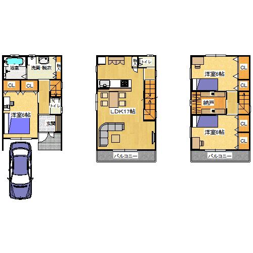 Floor plan. 27.3 million yen, 3LDK + S (storeroom), Land area 54.59 sq m , Building area 100 sq m