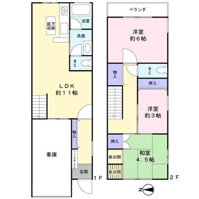 Floor plan. Osaka-shi, Osaka Ikuno-ku, Shin'imazato 4-chome