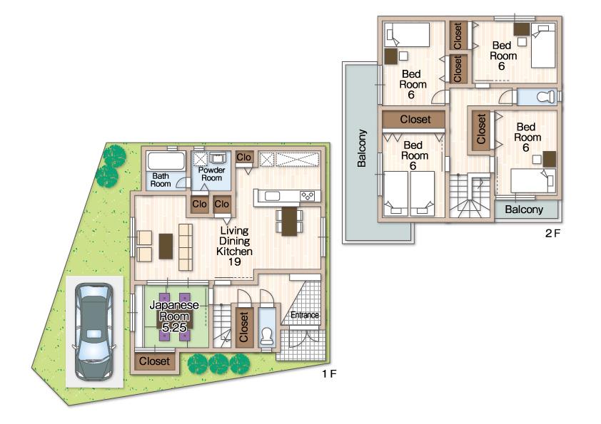 Floor plan. (No. 2 place (I)), Price 36,800,000 yen, 5LDK, Land area 103.18 sq m , Building area 117.05 sq m
