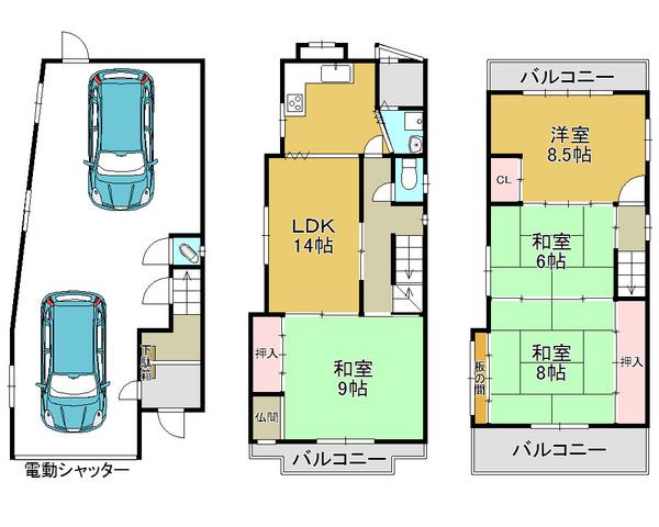 Floor plan. 21.5 million yen, 4LDK, Land area 75.47 sq m , Spacious living space in the building area 151.8 sq m all room 6 or more ☆ 