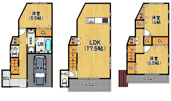 Floor plan. 23.8 million yen, 3LDK, Land area 54.97 sq m , Building area 86.68 sq m