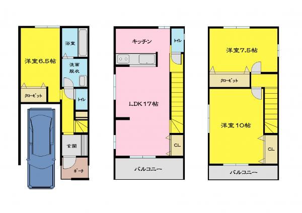 Floor plan. 19,800,000 yen, 3LDK, Land area 66.43 sq m , Building area 107.19 sq m floor plan