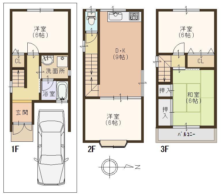 Floor plan. 15.8 million yen, 4DK, Land area 46.15 sq m , Building area 79.87 sq m