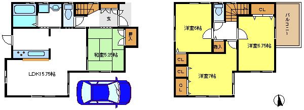 Floor plan. 29,800,000 yen, 4LDK, Land area 88.64 sq m , Building area 91.93 sq m