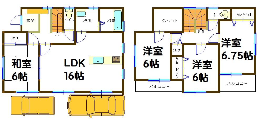 Floor plan. 30,800,000 yen, 4LDK + S (storeroom), Land area 101.19 sq m , Building area 103.92 sq m 2-story of each room 6 Pledge or more and clear a lot