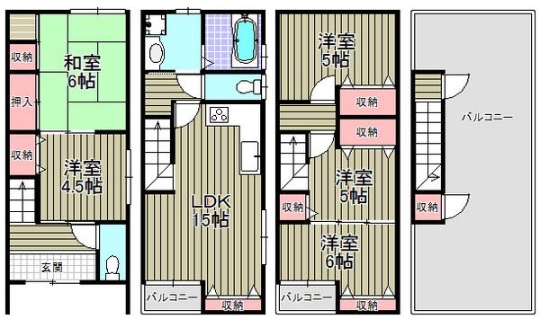 Floor plan. 23.8 million yen, 5LDK, Land area 50.08 sq m , Building area 110 sq m