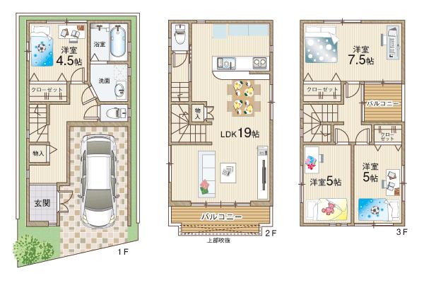 Floor plan. 27,800,000 yen, 4LDK, Land area 56.33 sq m , It is a building area of ​​101.25 sq m floor plan