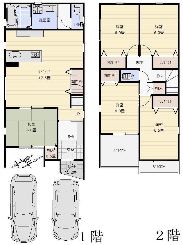 Floor plan. Price 32,800,000 yen, 5LDK, Land area 103.69 sq m , Building area 109.33 sq m