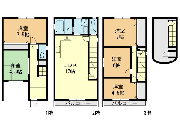 Floor plan. 27,800,000 yen, 5LDK, Land area 67.79 sq m , Building area 118.82 sq m