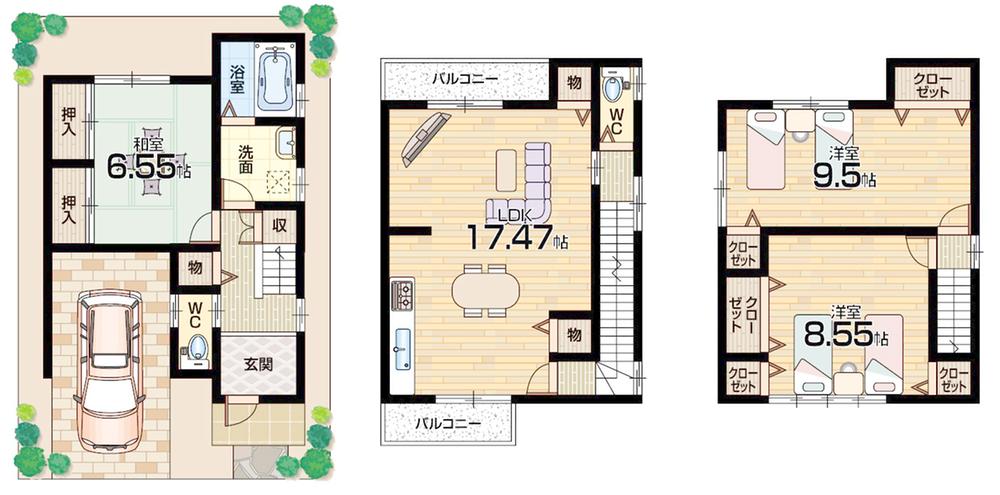 Floor plan. (No. 2 locations), Price 22.6 million yen, 3LDK, Land area 67.33 sq m , Building area 113.84 sq m